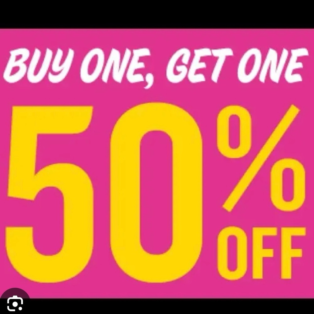 24 hours only but 1 get 1 half off everything!
